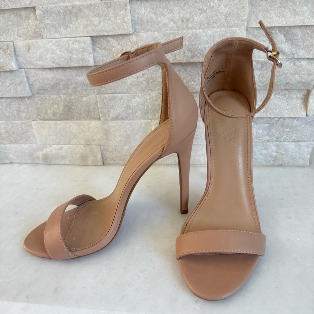 Charlotte Russe Nude Ankle Strap Heels
